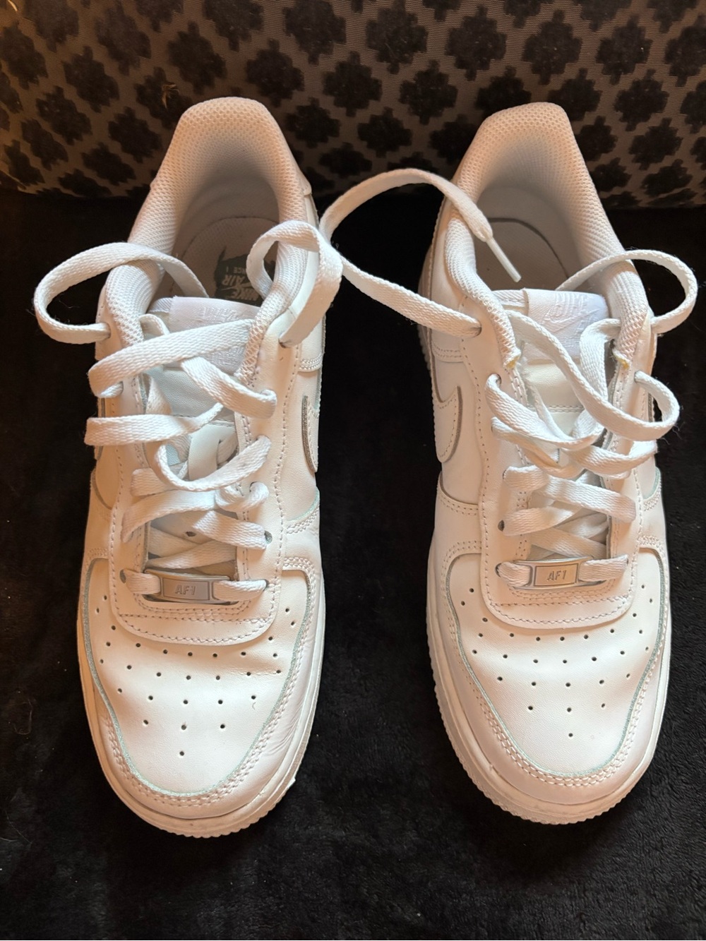 Nike White Leather Sneakers with White Laces